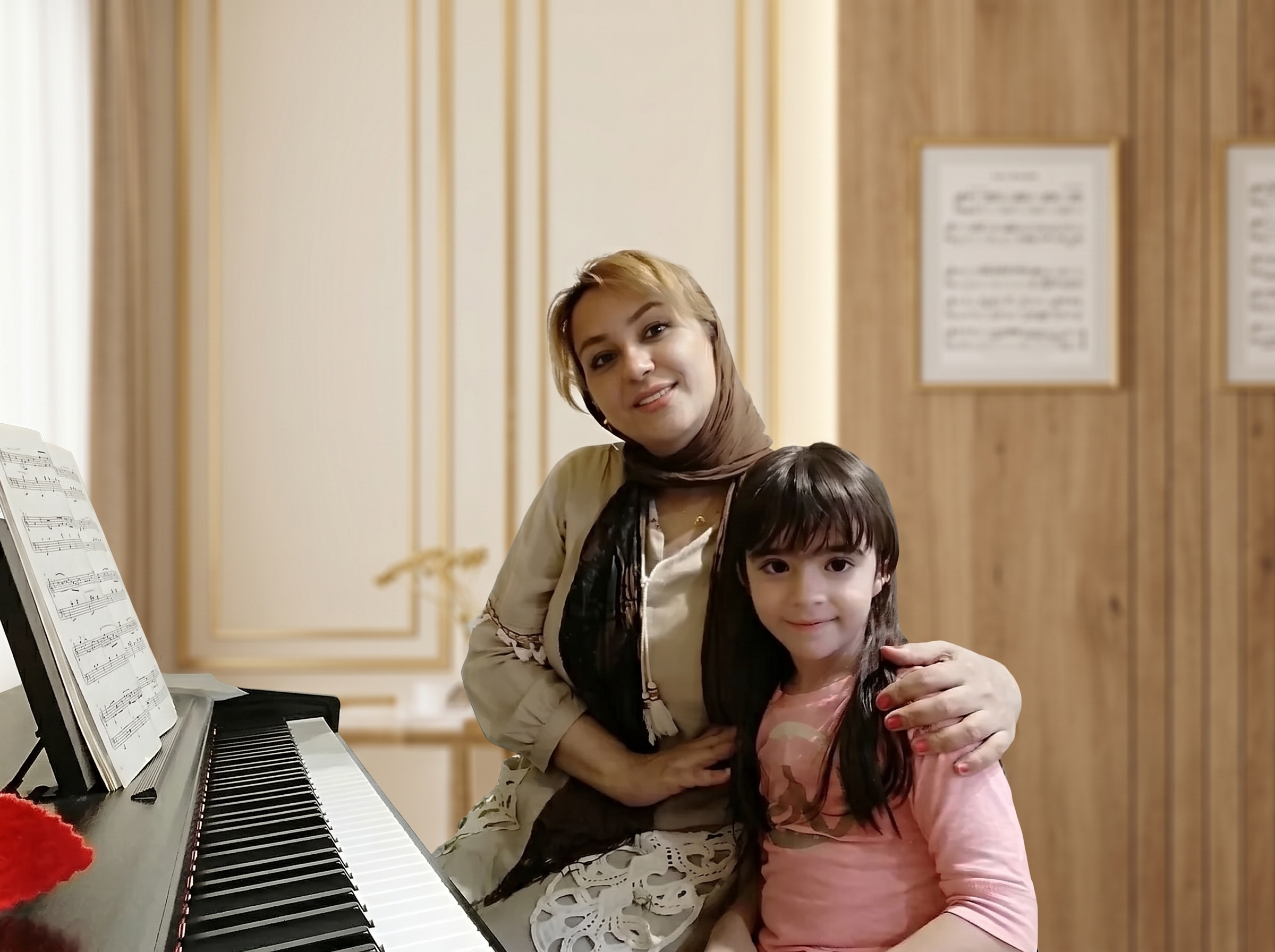 Grand piano in a professional recording studio — online piano lessons by Elahe Mehrdad